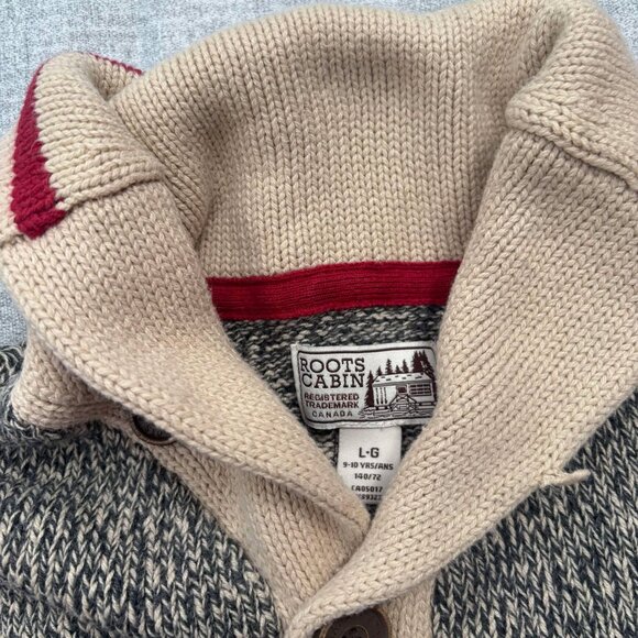 Roots Grey Oat Mix Cabin Shawl Cardigan - Size 9/10 - Like New! - Picture 3 of 4